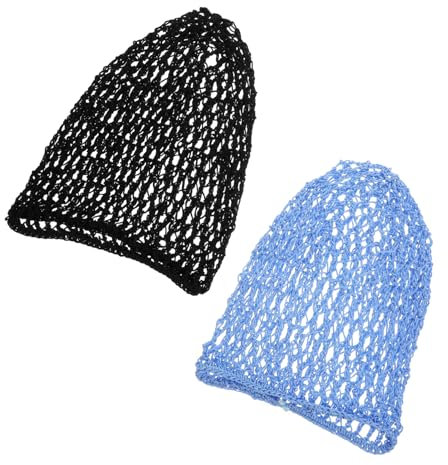 PACKOVE 2 Lang Gehäkelte Haarnetze aus Elastischem Maschengewebe Haarpflegehaube für Schlaf und Salon Bequemes Haarnetz für Lange Haare Haarnetzabdeckung für Damen Zuhause