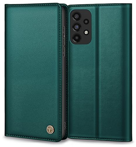 Thorhülle Handyhülle für Samsung Galaxy A53 5G Hülle, Premium Lederhülle Schutzhülle für Samsung A53 Hülle Wallet Kartenfach Standfunktion Klappbar Flip Case für Galaxy A53 5g Hülle, Blau Grün