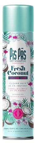PisPás Shampoo Secco Coconut – Shampoo Secco al Profumo di Cocco, Rinfresca ed Elimina il Sebo, Ideale per Tutti i Tipi di Capelli.