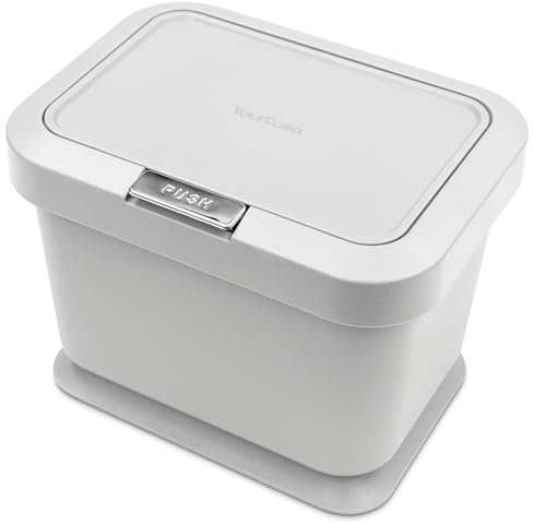 YourCasa cubo de basura orgánica para cocina, 5 L, tapa con mecanismo de botón, compostador para residuos orgánicos cotidianos, a prueba de olores