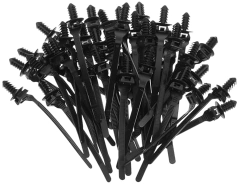 sourcing map 100pcs Push Mount Cable Zip Tie 3.9 x 0.22 Nylon Self Locking Cable Strap Thread Style Heavy Duty Snap in Cable Zip Ties for Household Electronic Auto Industry