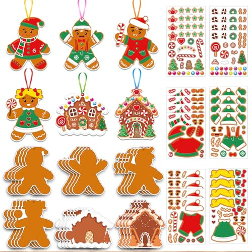JINGTOPS 8 StüCk Bastelset Weihnachten Bastelsets FüR Kinder,Diy Bastelset Kinder 3 Jahre Weihnachten,Basteln Weihnachten Weihnachtsbasteln Kinder Exquisites Muster Mit Weihnachtlichen Elementen (B)