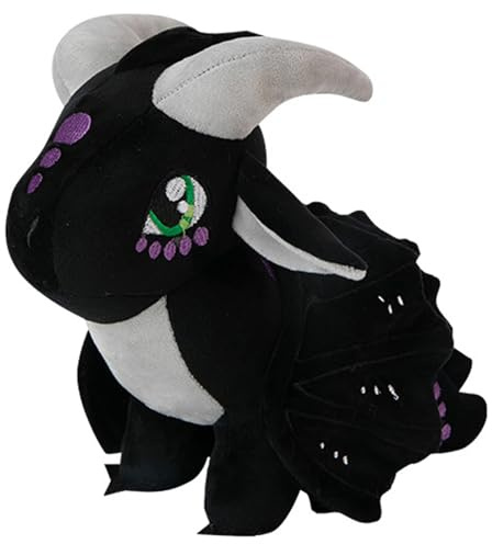TOLLION Cuddly Plush Wings Dragon Plush Toy Soft Dragon Stuffed Animals Pterosaur Plush Flying Dragon Pillow Plushies Gifts for Fans Adults Kids Boys Girls Toys,9.8 Inches (Black)