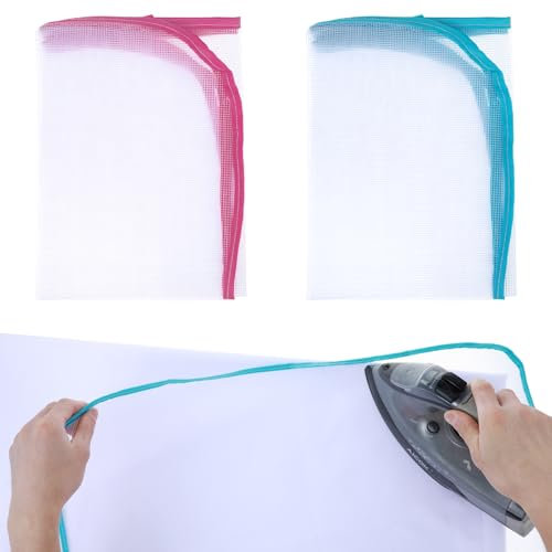 Ouligay 2 Pack Ironing Mat Heat Press Mat Pressing Cloth for Ironing, Ironing Cloth To Protect Clothes, Iron Fabric Protector, Ironing Protection Tool, 22.05 X 15.35 Inches
