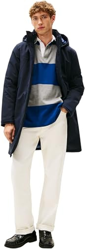 Tommy Hilfiger Manteau Homme Tech Padded Parka avec Capuche, Bleu (Desert Sky), M