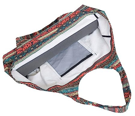 VICASKY Bedruckte Yogamattentasche Aus Canvas Große Ethno Sporttasche Mit Kordelzug Langlebige Sling Schultertasche Für Fitness Reisen Und Yoga