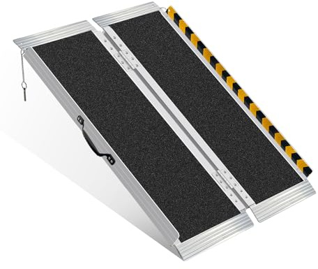 Rocspire 4FT Portable Wheelchair Ramp – 800lb Capacity, Folding Non-Slip Aluminum Handicap Ramp, Ramps for Wheelchairs for Home, Doorways, Stairs, Thresholds, Car Curbs, Scooters & Carts