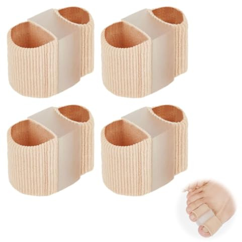OUDQFCJ 4 Pezzi Divaricatori per Dita dei Piedi in Silicone con 2 Anelli, Separatori per Alluce Valgo Correttivo per Donna e Uomo