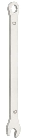 sourcing map Super Thin Combination Wrench 6mm Metric 12-Point Box and Open End Stainless Steel Double Ended Spanner Tool for Automotive Pipe Furniture Machinery DIY Repair, Silver