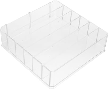 Holibanna Caja De Almacenamiento De Dinero Acrílica Transparente 6 Compartimentos Grandes y Separadores Desmontables Para Uso Restaurantes y Tiendas