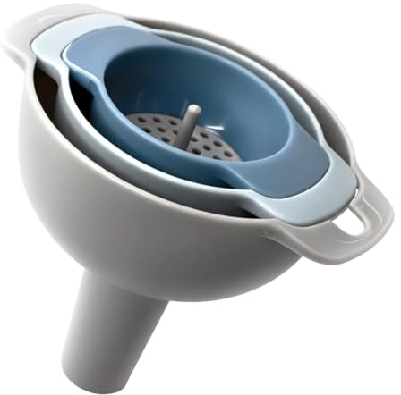 Kitchen Funnel Set of 3, Funnel For Filling Bottles, Funnels for Filling Bottles or Containers with Filter, Multi-Size Funnels Set for Transferring of Liquid, Fluid, Dry Ingredients and Powder
