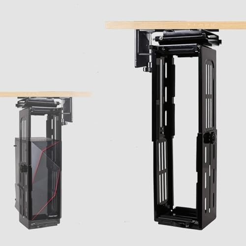 Computer Tower Stand for Small Form Factor, Under Desk PC Mount Adjustable Height & Width, Case Mount for Home, Office, Gaming Room