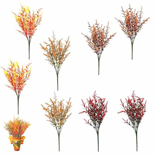 TFSYLISA 8 Bündel Künstliche Herbstblumen, Kunstblumen Herbst Deko | Künstlich Herbststrauß, Herbstzweige Herbstdeko für Drinnen Draußen Garten Tisch