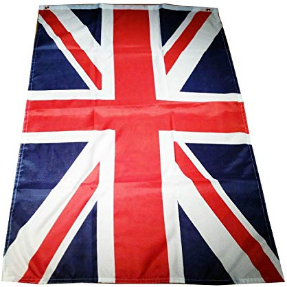 Union Jack British Flag / 2 by 3 Feet / Approximately 60 by 90 Centimetres / with Eyelets / For Outdoor or Indoor Use