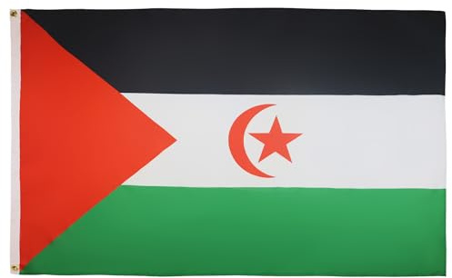 AZ FLAG - Bandera Sahara Occidental - 90x60 cm - Bandera República Árabe Saharaui Democrática 100% Poliéster Con Ojales de Metal integrados - 50g - Colores Vivos Y Resistente A La Decoloración