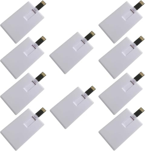 Fenglangrong 10 StückUSB-Flash-Laufwerk,weiß 2GB Kredit-Bankkartenform Flash-Laufwerk Memory Stick U-Disk-Daumen-Geschenk USB Stick Flach