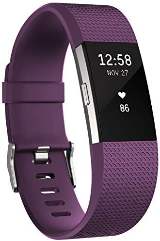 Fitbit Charge 2 Standard Bracelet d'activité et de suivi de la fréquence cardiaque, Mixte Adulte, Prune, Taille S