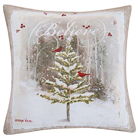 C&F Home 18x18-inch Indoor/Outdoor Canvas Pillow, Believe 18 x 18 Multi
