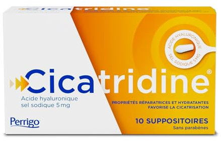 Cicatridine - Suppositoires - favorise la cicatrisation anale - Hémorroïdes - Acide Hyaluronique Sel Sodique 5mg - Dispositif médical - 10 suppositoires