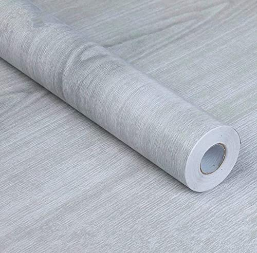Grey Wood Grain Paper Self Adhesive Peel Stick Film Counter Top Covering Furniture Cabinets Wardrobe Shelf Liner Wallpaper Sticker Waterproof Easy To Remove (3.3Meter/10.8Ft)