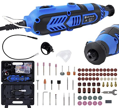 Strumento rotante multifunzione da 135 W, mini smerigliatrice multiuso con 6 regolazioni variabili, strumento rotante con 80 accessori, velocità 10000-35000RPM per intaglio, levigatura