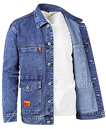 NUSGEAR 2022 Chaqueta de vaquera Hombre Moda Casual Capa de los Hombres Invierno otoño Abrigo de mezclilla Top Mens Suelto Chaqueta Cardigan caliente múltiples bolsillos sudadera outwear