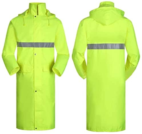 Warnweste Reflektorweste Regenfisch reflektierender Anzug Outdoor -Sicherheitsjacke Oxford Stoff hohe Sichtregen Regengetränke Reflexion PVC Overall Sicherheitsweste ( Blue : Yellow , Size : 4XL )