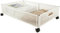 WOPPLXY Almacenamiento debajo de la cama con ruedas, cajón de almacenamiento de metal con ruedas, carrito organizador plegable debajo de la cama, color blanco