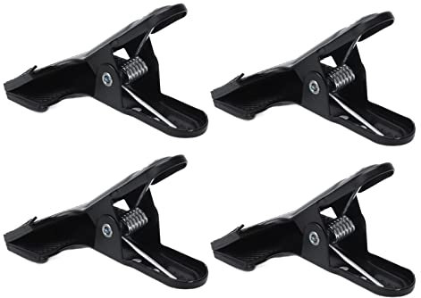 KIMISS Heavy-Duty Wide Mouth Spring Clamps for Woodworking & Photography - 4pcs Anti-Slip Metal A Clips