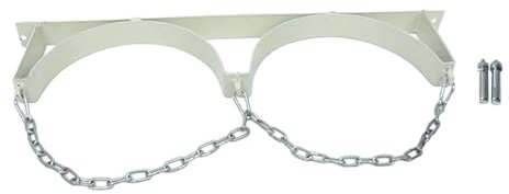 Gas Cylinder Bracket Tank Holder Support Chain Supported Reinforced Gas Cylinder Holder Gas Tank Wall Holder, Double White