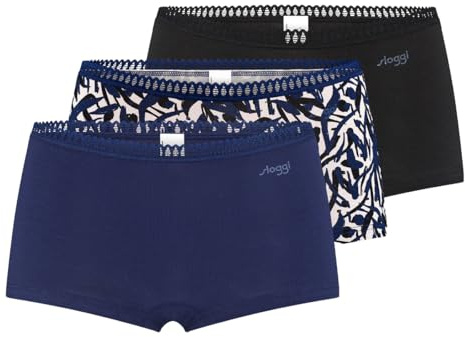 Sloggi GO Crush Short C3P Femme, Blue - Dark Combination, S