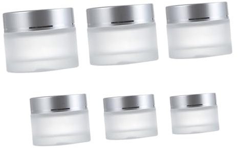 Beatifufu 6pcs Face Cream Storage Bottles Empty Cosmetic Containers for Ointments Lotions and Creams and Elegant Frosted Design