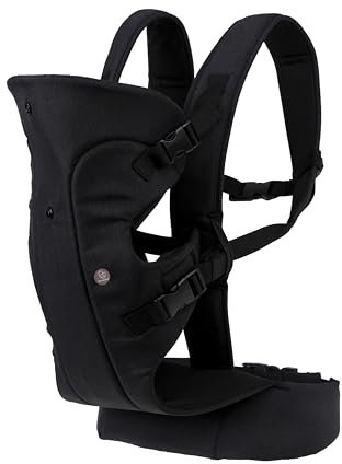 Porte-bébé ergonomique 3 en 1 noir, jusqu'à 15 kg, porte-bébé confortable, sangle réglable