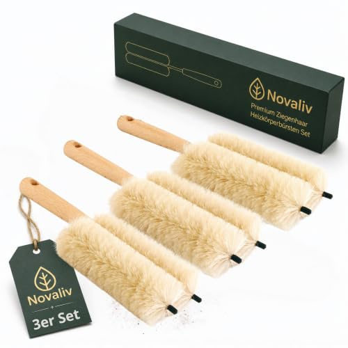 Novaliv 3X Heizkörperbürste Rippenheizkörper Heizungsbürste Heizkörper Reinigungsbürste 29x8x5cm IDEAL als Heizung Reinigungsbürste Rippen 2-Fach Gabel Heizkörper-Staubwedel dustoff