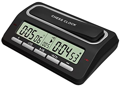 Lwaviwer Professionelle digitale Schachuhr, batteriebetrieben, multifunktional, schwarz, für Training und Unterricht