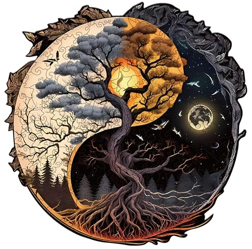 Wooden Puzzles for Adults, Tree of Life Wooden Jigsaw Puzzles 200 Pieces, Irregular Animal Shaped Unique Wood Puzzle, Creative Ghristmas Gift for Teenagers and Adults