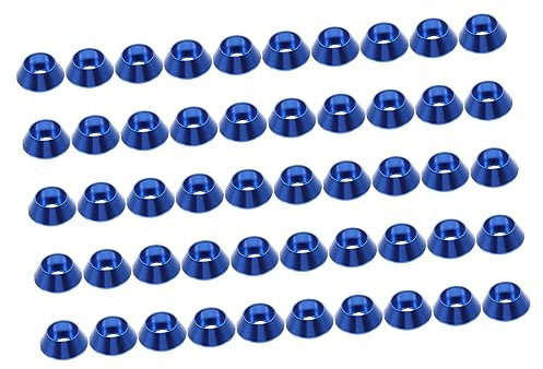 PLAFOPE 50stücke Kegelbecherkopf Kegelbecherschraube Kegelbecherdichtung Konusschraube Ersatz Kegel Tasse Kopf Eloxiert Aluminium Legierung Tasse Unterlage Konische Schraube