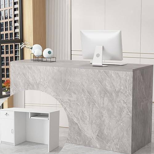 Moderner Empfangstheke für Kasse und Einzelhandel, einfache Montage, für Salon, Lobby, Büro und Empfangsraum, grau, 1,80 cm