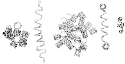 SHERCHPRY 38 Stück Dreadlock Accessoires aus Zinklegierung Portable Spiralige Haarklammern für Flechtzubehör Silberfarbene Haarspangen für Brautmode und Modeshows