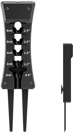 Poludatly Verstellbares Golf Tee Höhen MES-s Gerät, 3-in-1 Golf Tee Einsteller, Golf Tee Höhen Me-ss Gerät, Multifunktionaler Tee Höhen Positionierer, Leichtes Golf Trainings Gerät