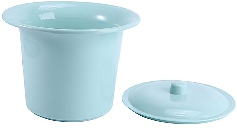 PACKOVE Spucknapf aus Kunststoff mit Deckel Kompakt und Spritzhemmend Tiefer Nachttopf für Kinder und Senioren Geruchsreduzierender Urinaleimer Praktisches Bettpfannenzubehör