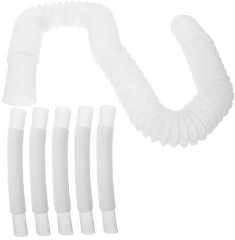 Tubo Flessibile di Scarico per Lavatesta, Pvc Bianco, 6 Pezzi | Bacinella Shampoo, Drenaggio Rapido, Leggero e Portatile, Adatto a Lavaggio a Letto, Post Parto