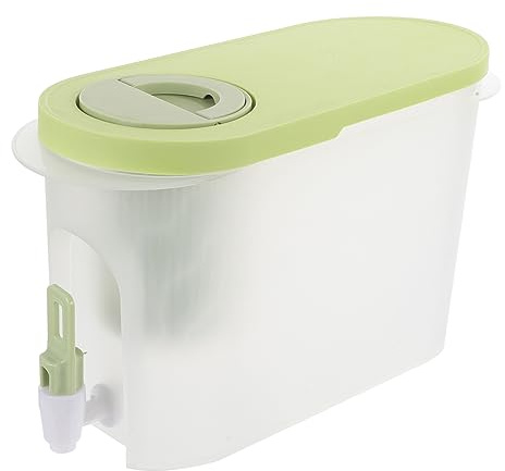 MUCKLILY Jarra De Agua con Grifo 3.5l Grande De Plástico Seguro Verde Nórdico Resistente Al Calor para Infusiones y Bebidas Frías Adecuado Hogar Oficina