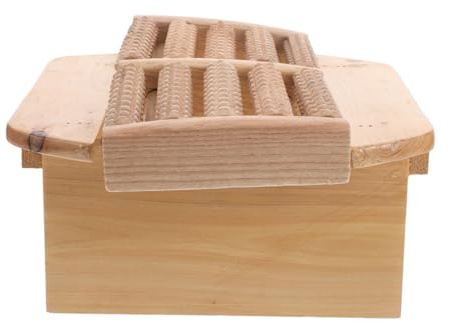 Homoyoyo Massage Stool for Bathroom Desk Foot Rest and Bathtub Footrest Sturdy Wood Material for Shower Foot Stool and Dressing Table Use