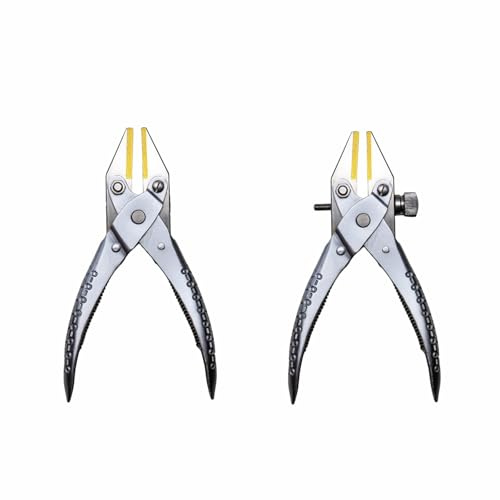 Set of 2 Brass Jaw Parallel Action Pliers | Flat Nose Brass & Screw Jaw Jewelry