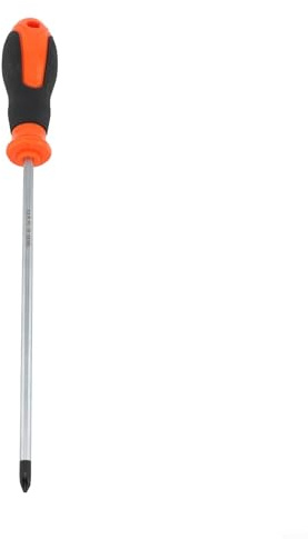 Juego de destornilladores ranurados y cruzados extendidos de 8 pulgadas con mango de goma ergonómico, eje de acero al cromo vanadio, para zonas de difícil acceso, 2 piezas (destornillador cruzado)