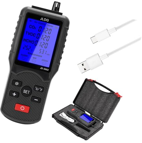 Air Monitors CO2 Meter Carbon Dioxide Detectors CO2 TVOC HCHO Temperature Humidity Measuring Device Air Monitor Indoor