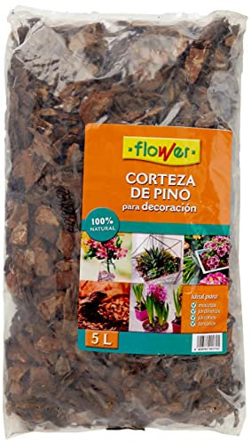 Flower Decorative Pine Bark 15/30, Ideal for Gardens, Flowerbeds, Planters, Bushes and Tree Borders, 5 L – Brown, Size 30 x 12 x 56 cm, Mulching Material