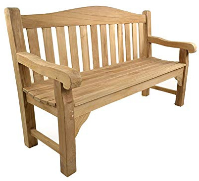 BrackenStyle Oxford Teak Garden Bench, 150cm, 3 Person | Park Seat, Incredibly Durable Grade A, Flat Packed Easy Construction