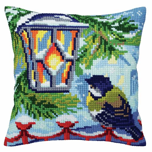 Collection d'Art CdA Kreuzstichkissen Vor Weihnachten 5351, 40x40cm, Stickbild vorgezeichnet
